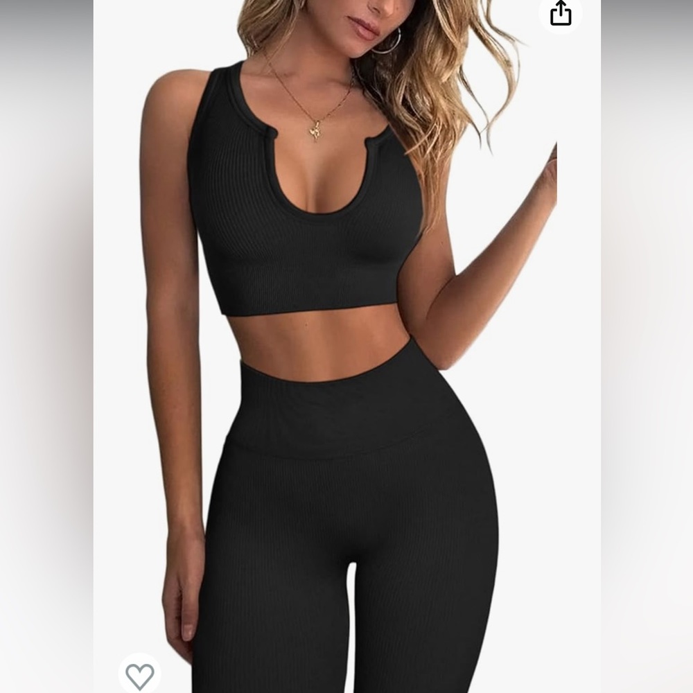 NWT Workout Outfit for Women 2 Piece Set (XS, black)